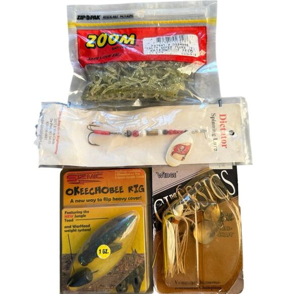 Vintage Fishing Lot- Zoom Bait, TB Bucs Lure,Okeechobee Rig, Stanley Jig Classic - Picture 1 of 2
